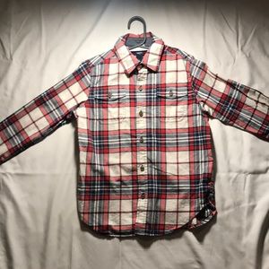 Gap kids plaid button down shirt size small